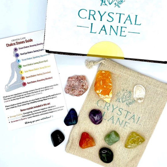 Crystals set Chakra Stones 10 Beginner Kit in Gift Box - Picture 2 of 6